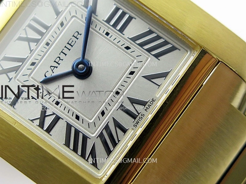 Tank Francaise Ladies 21.2mm YG 8848F 1:1 Best Edition Silver Dial on YG Bracelet Ronda Quartz